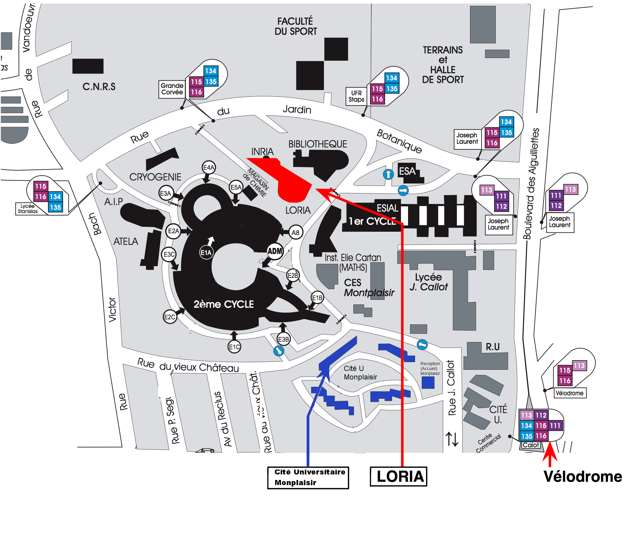 Detailed
campus map